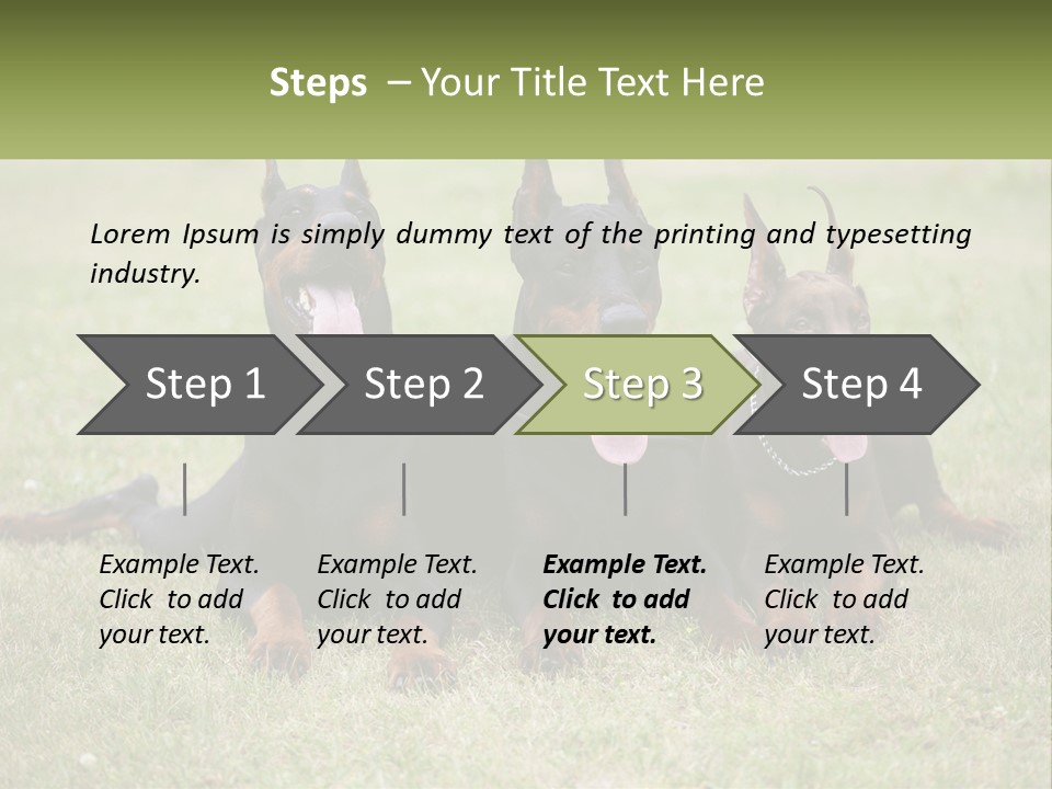 A Group Of Three Dogs Laying On Top Of A Grass Covered Field PowerPoint Template