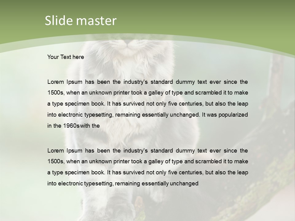 A Cat Sitting On A Tree Branch Powerpoint Template PowerPoint Template