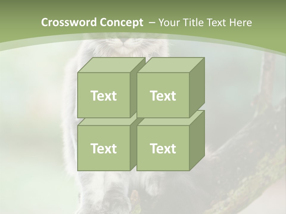 A Cat Sitting On A Tree Branch Powerpoint Template PowerPoint Template