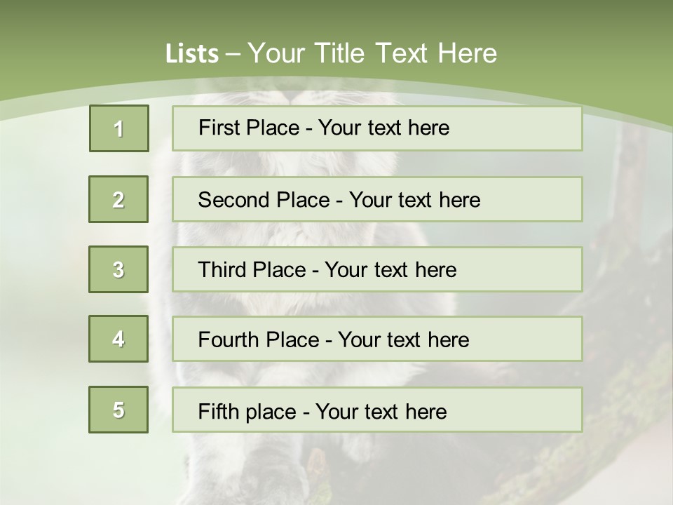 A Cat Sitting On A Tree Branch Powerpoint Template PowerPoint Template