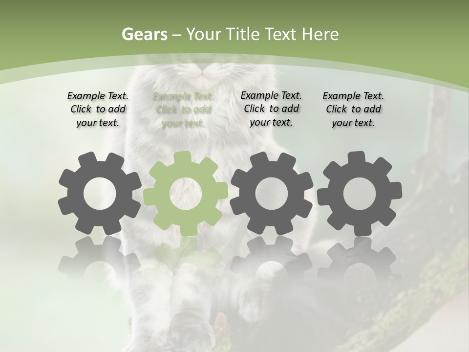 A Cat Sitting On A Tree Branch Powerpoint Template PowerPoint Template