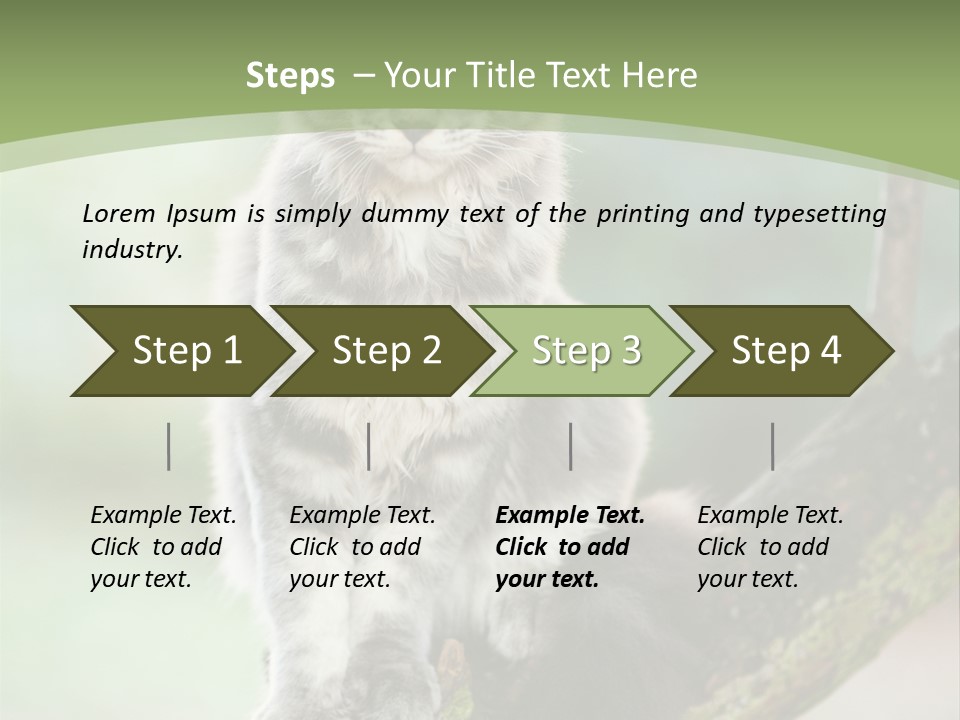 A Cat Sitting On A Tree Branch Powerpoint Template PowerPoint Template