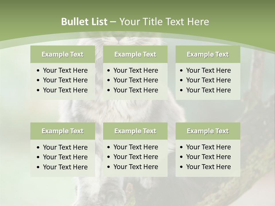 A Cat Sitting On A Tree Branch Powerpoint Template PowerPoint Template