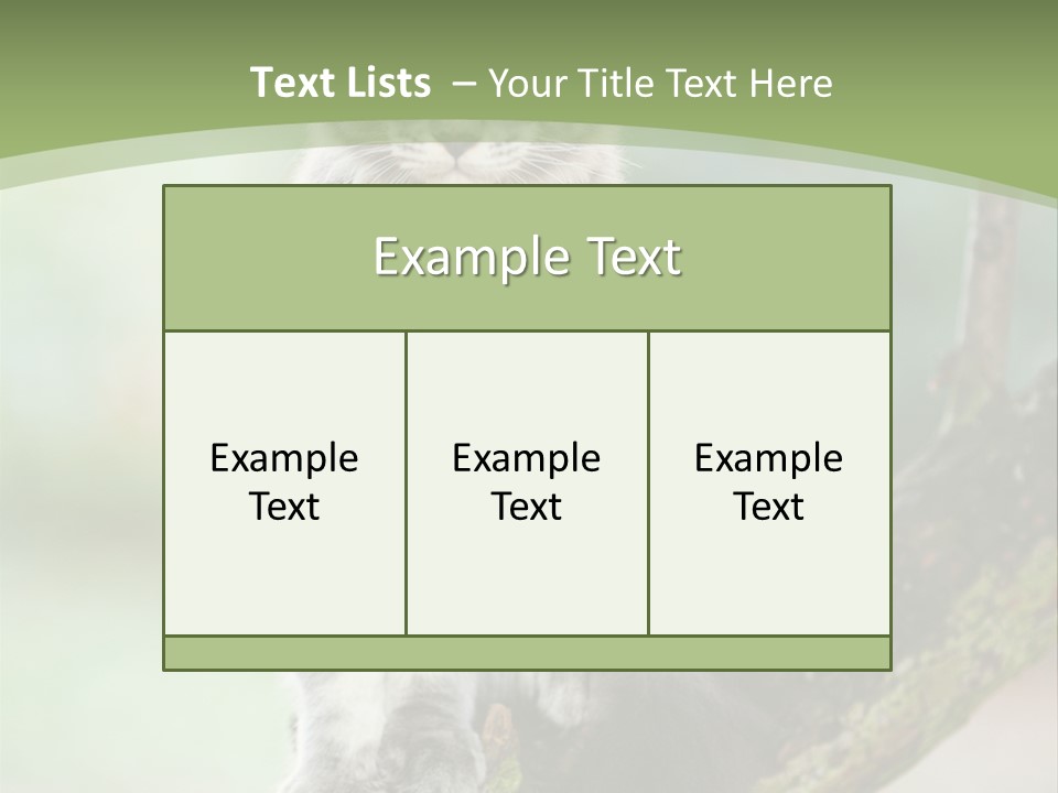 A Cat Sitting On A Tree Branch Powerpoint Template PowerPoint Template