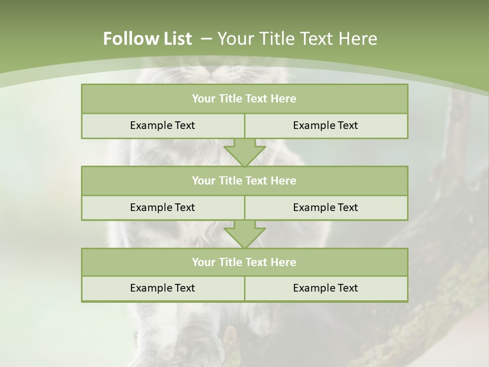 A Cat Sitting On A Tree Branch Powerpoint Template PowerPoint Template