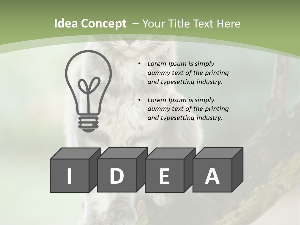 A Cat Sitting On A Tree Branch Powerpoint Template PowerPoint Template