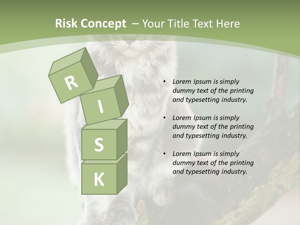 A Cat Sitting On A Tree Branch Powerpoint Template PowerPoint Template