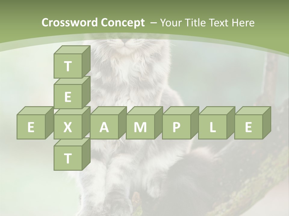 A Cat Sitting On A Tree Branch Powerpoint Template PowerPoint Template