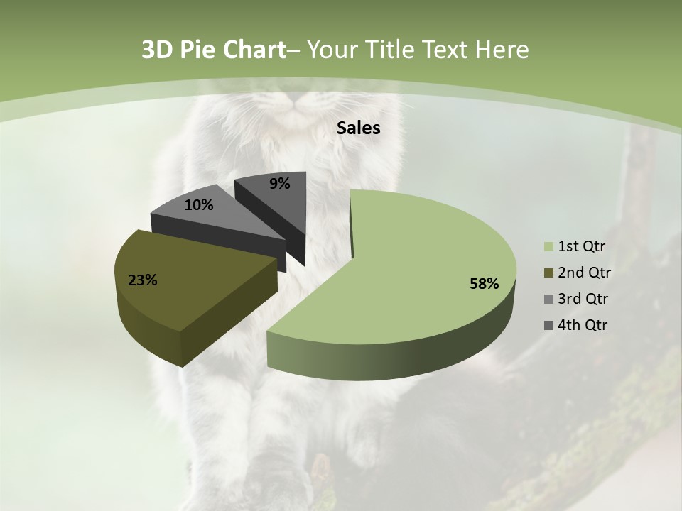 A Cat Sitting On A Tree Branch Powerpoint Template PowerPoint Template