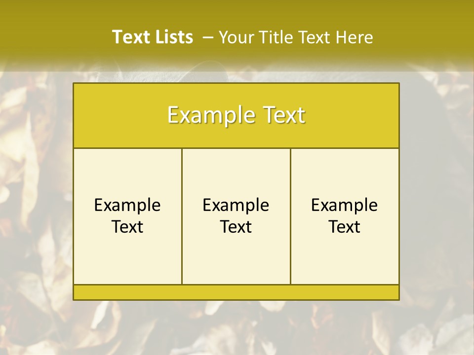 A Gray Cat Standing On Top Of A Pile Of Leaves PowerPoint Template