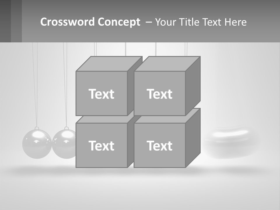 A Group Of Balls Hanging From Strings In A Room PowerPoint Template