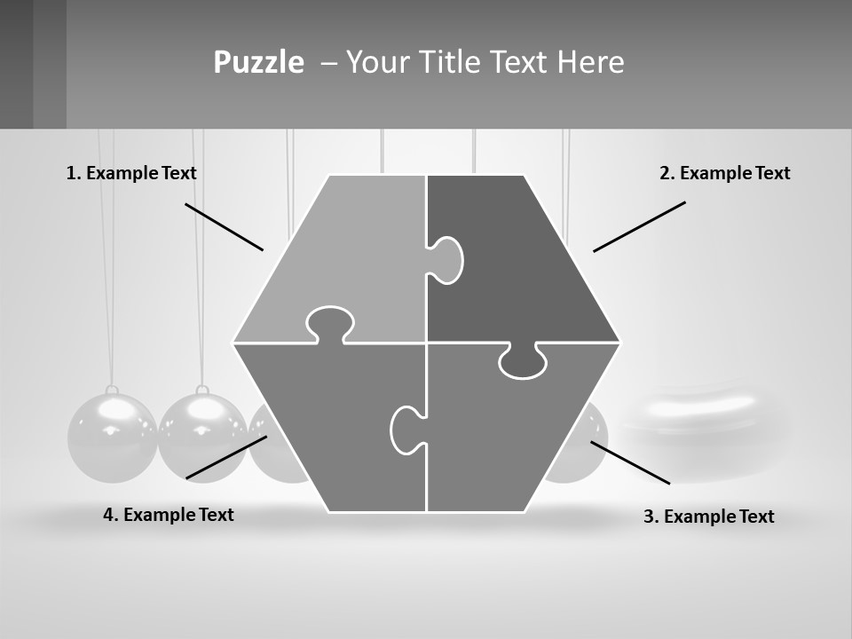 A Group Of Balls Hanging From Strings In A Room PowerPoint Template