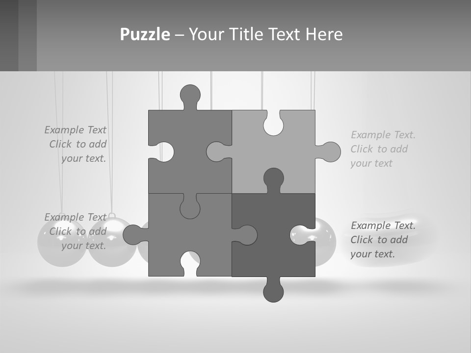 A Group Of Balls Hanging From Strings In A Room PowerPoint Template