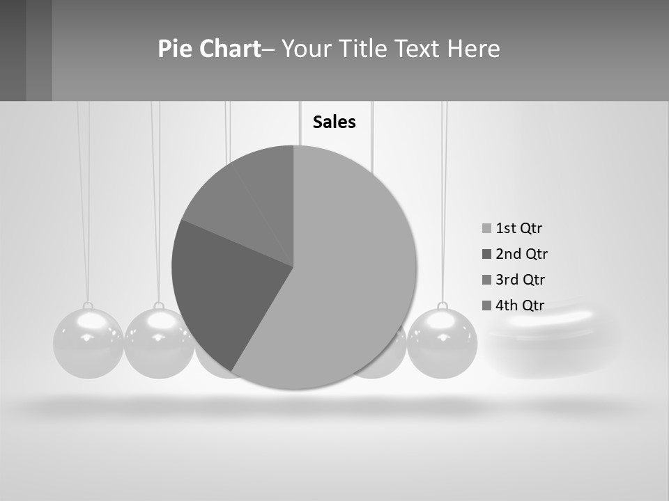 A Group Of Balls Hanging From Strings In A Room PowerPoint Template
