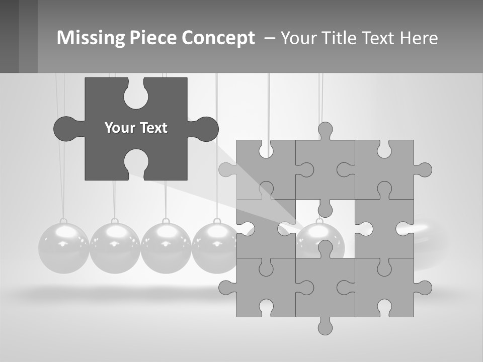 A Group Of Balls Hanging From Strings In A Room PowerPoint Template