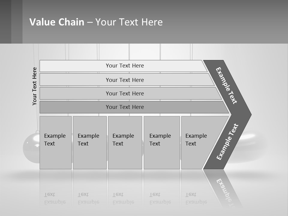 A Group Of Balls Hanging From Strings In A Room PowerPoint Template