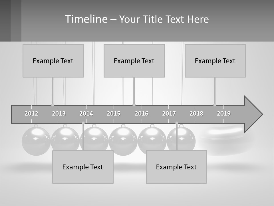 A Group Of Balls Hanging From Strings In A Room PowerPoint Template