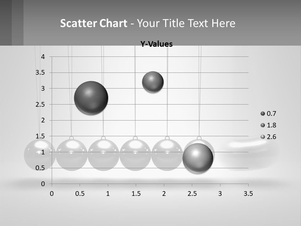A Group Of Balls Hanging From Strings In A Room PowerPoint Template