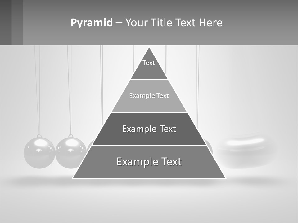 A Group Of Balls Hanging From Strings In A Room PowerPoint Template