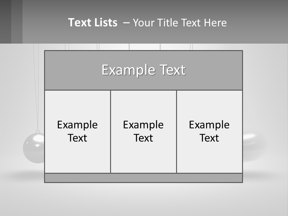 A Group Of Balls Hanging From Strings In A Room PowerPoint Template