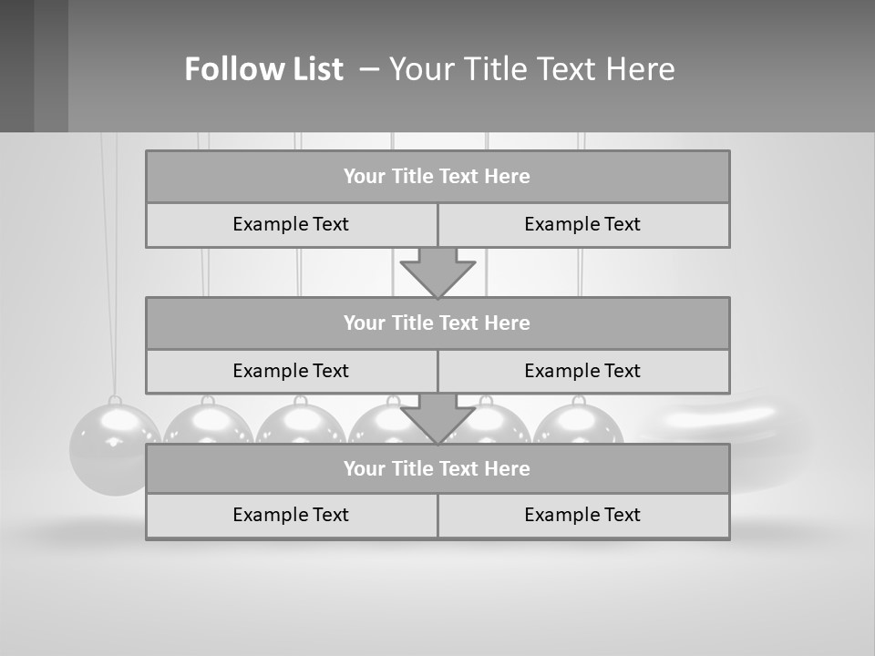 A Group Of Balls Hanging From Strings In A Room PowerPoint Template
