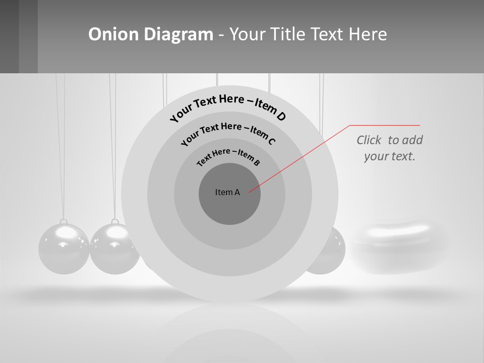 A Group Of Balls Hanging From Strings In A Room PowerPoint Template