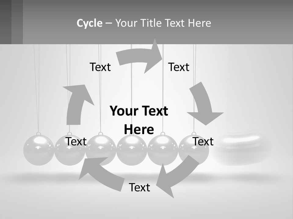 A Group Of Balls Hanging From Strings In A Room PowerPoint Template