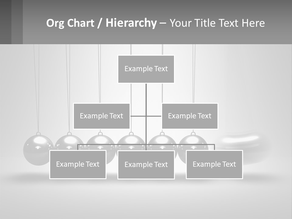 A Group Of Balls Hanging From Strings In A Room PowerPoint Template