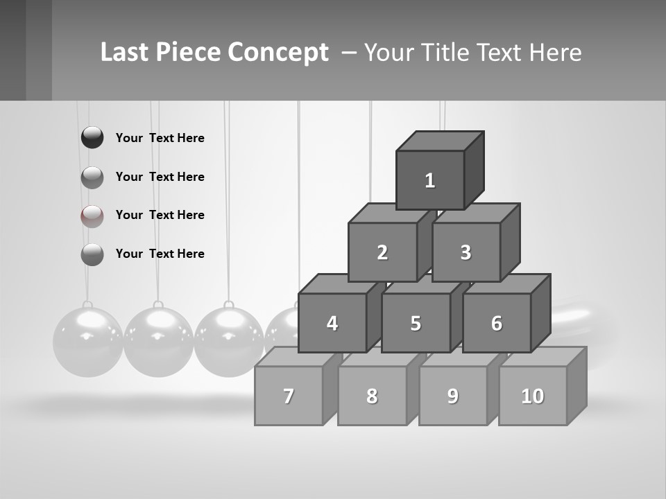 A Group Of Balls Hanging From Strings In A Room PowerPoint Template