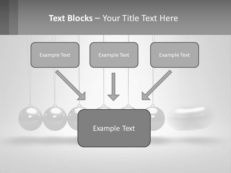 A Group Of Balls Hanging From Strings In A Room PowerPoint Template