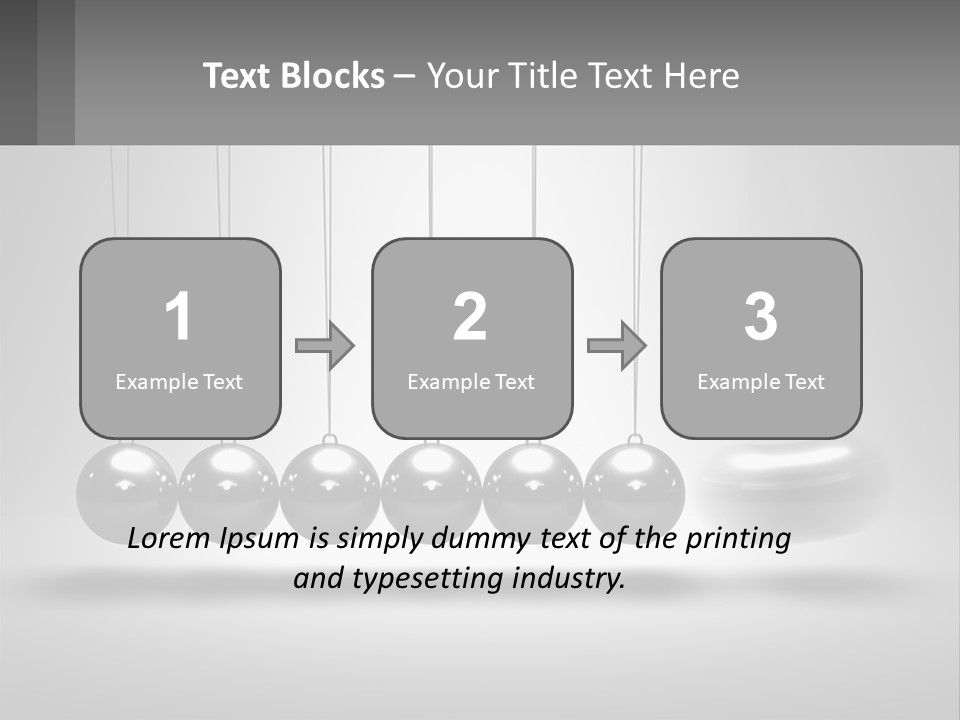 A Group Of Balls Hanging From Strings In A Room PowerPoint Template