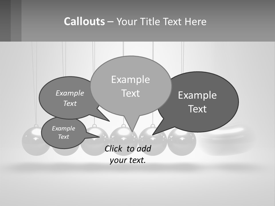 A Group Of Balls Hanging From Strings In A Room PowerPoint Template