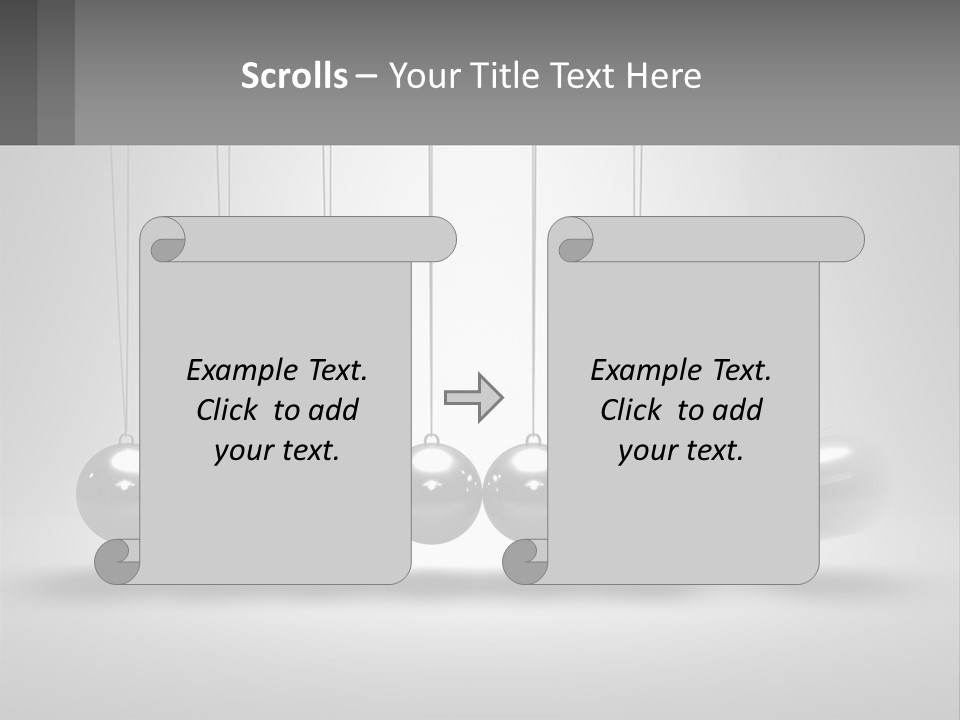 A Group Of Balls Hanging From Strings In A Room PowerPoint Template
