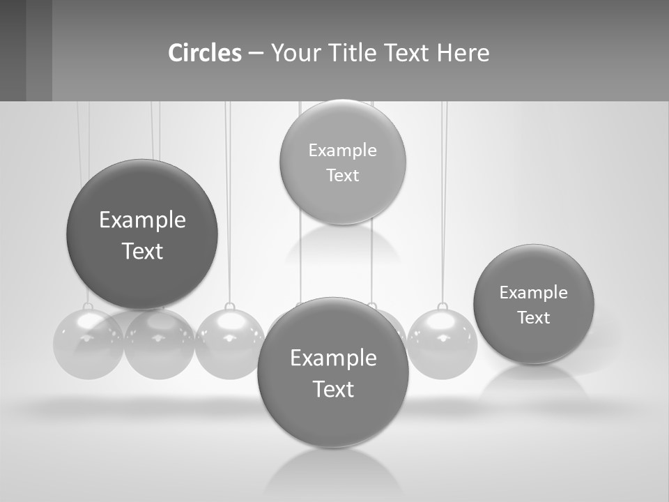 A Group Of Balls Hanging From Strings In A Room PowerPoint Template