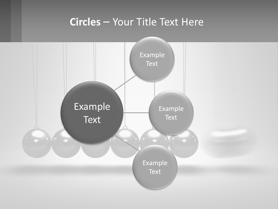 A Group Of Balls Hanging From Strings In A Room PowerPoint Template