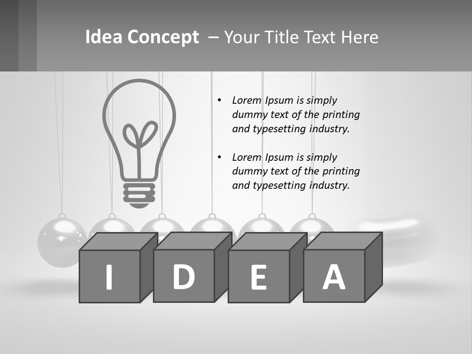 A Group Of Balls Hanging From Strings In A Room PowerPoint Template