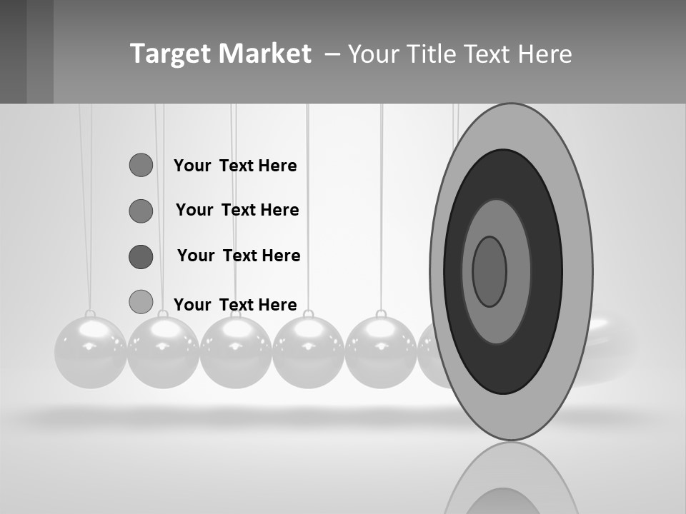 A Group Of Balls Hanging From Strings In A Room PowerPoint Template