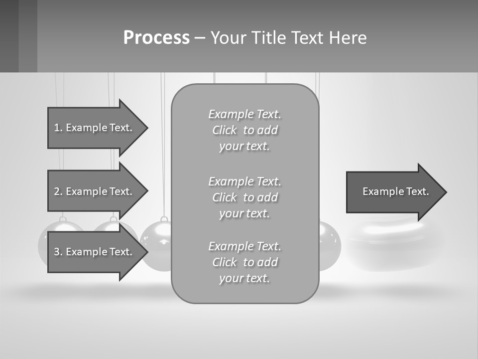 A Group Of Balls Hanging From Strings In A Room PowerPoint Template