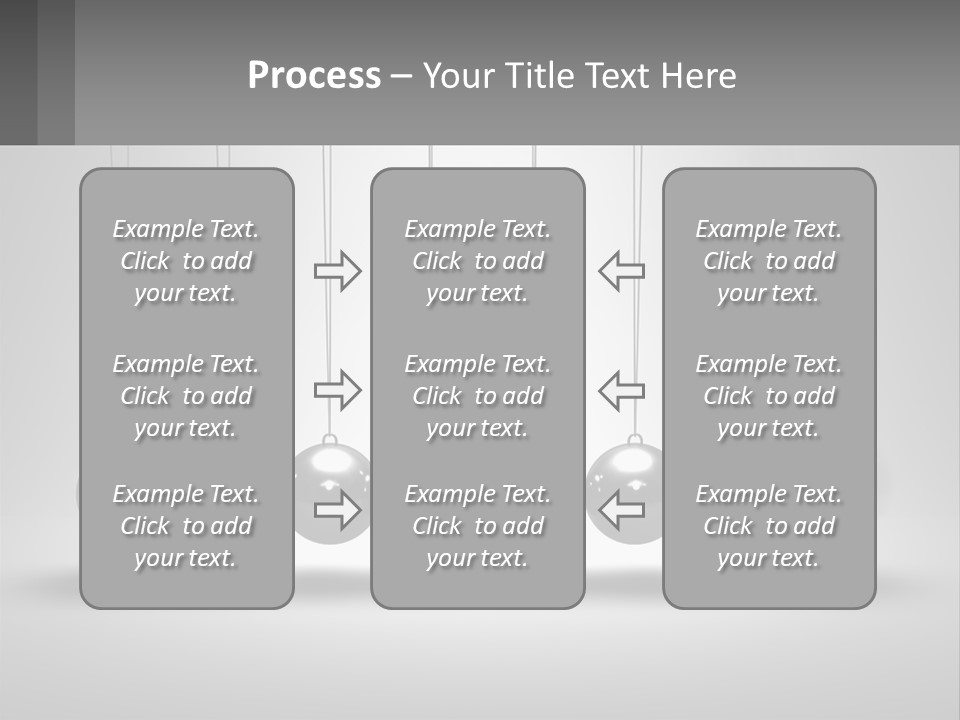 A Group Of Balls Hanging From Strings In A Room PowerPoint Template