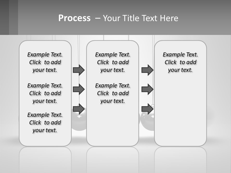A Group Of Balls Hanging From Strings In A Room PowerPoint Template