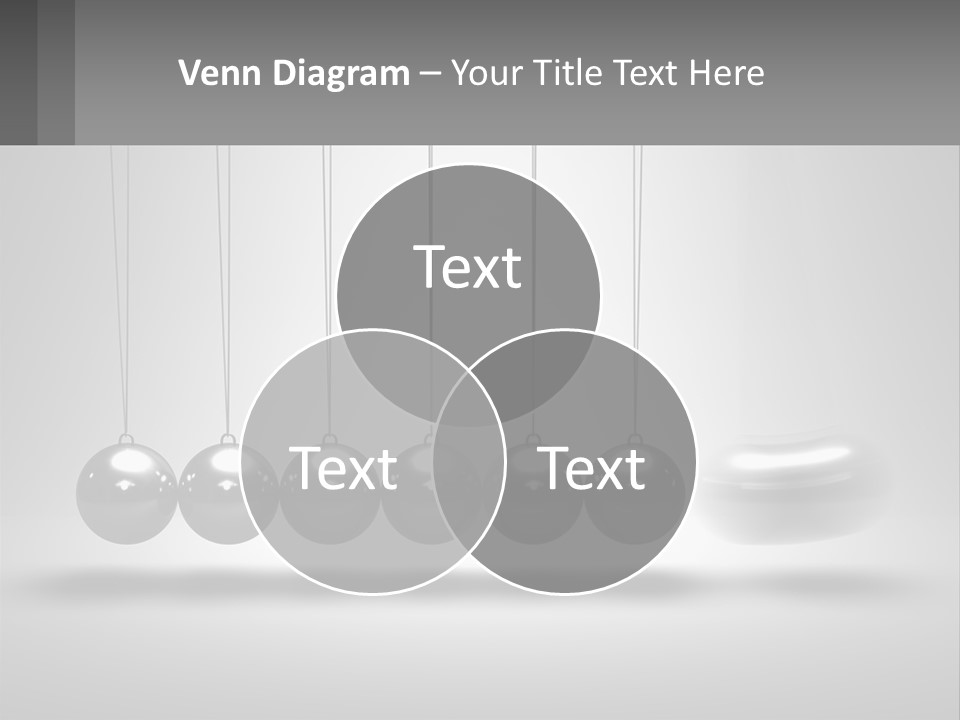 A Group Of Balls Hanging From Strings In A Room PowerPoint Template