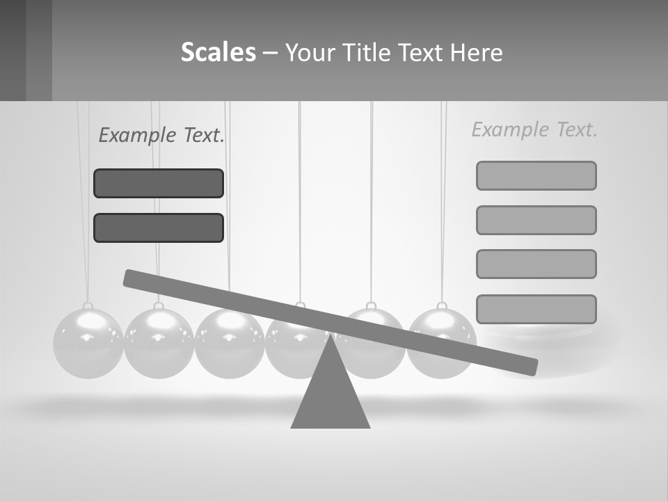 A Group Of Balls Hanging From Strings In A Room PowerPoint Template