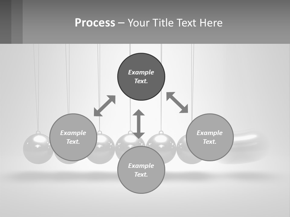 A Group Of Balls Hanging From Strings In A Room PowerPoint Template