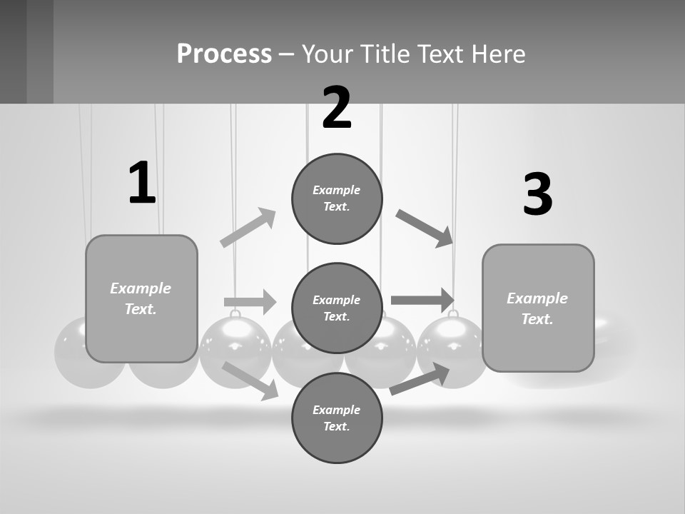 A Group Of Balls Hanging From Strings In A Room PowerPoint Template