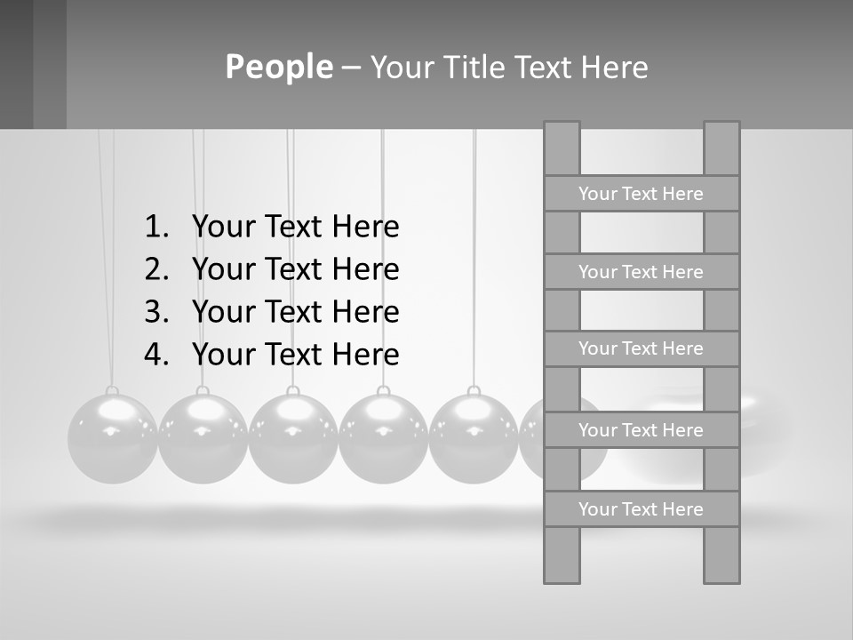 A Group Of Balls Hanging From Strings In A Room PowerPoint Template
