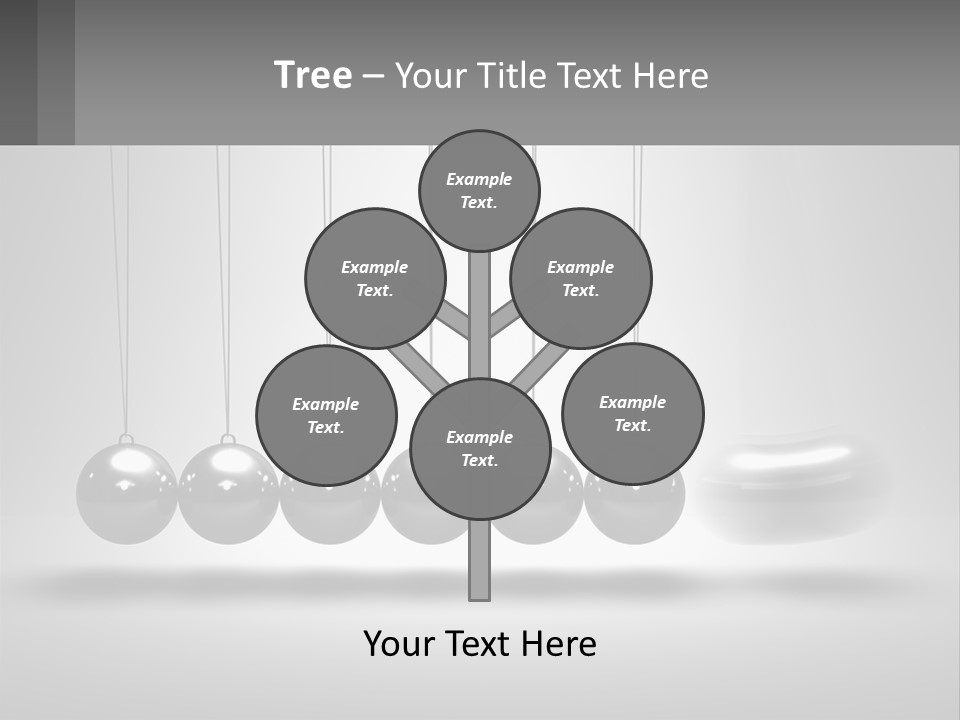 A Group Of Balls Hanging From Strings In A Room PowerPoint Template