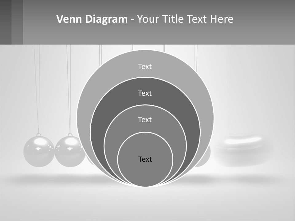 A Group Of Balls Hanging From Strings In A Room PowerPoint Template