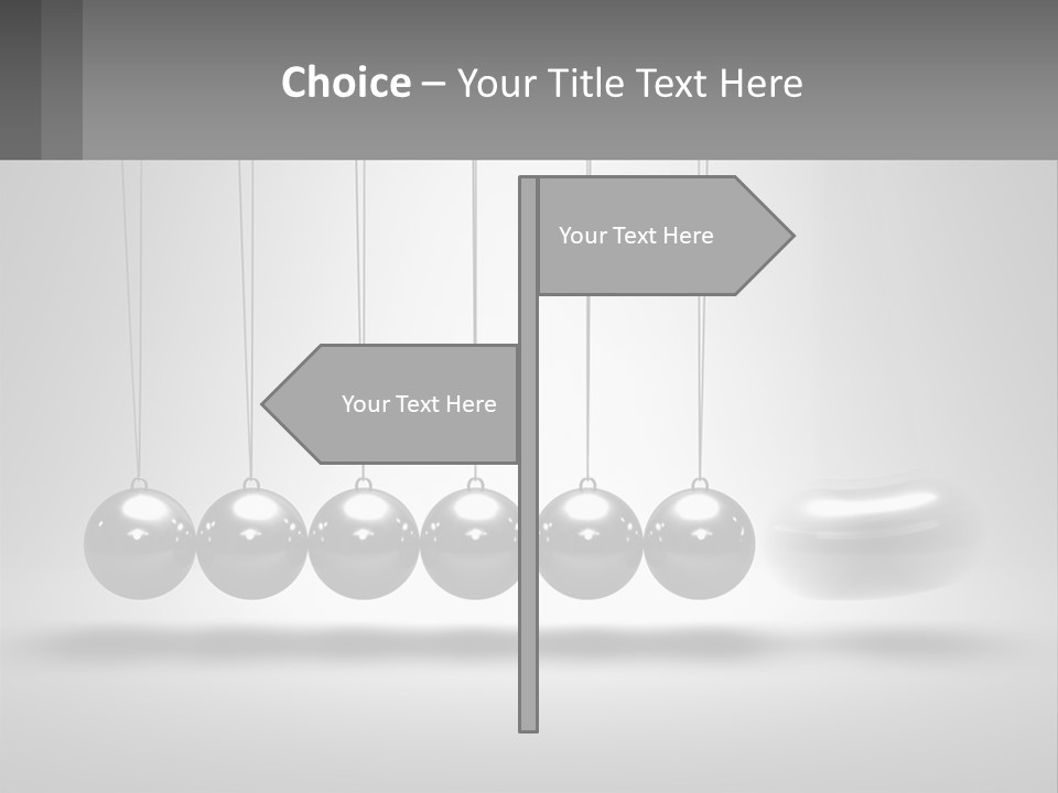 A Group Of Balls Hanging From Strings In A Room PowerPoint Template