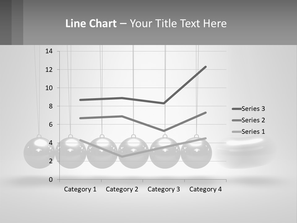 A Group Of Balls Hanging From Strings In A Room PowerPoint Template
