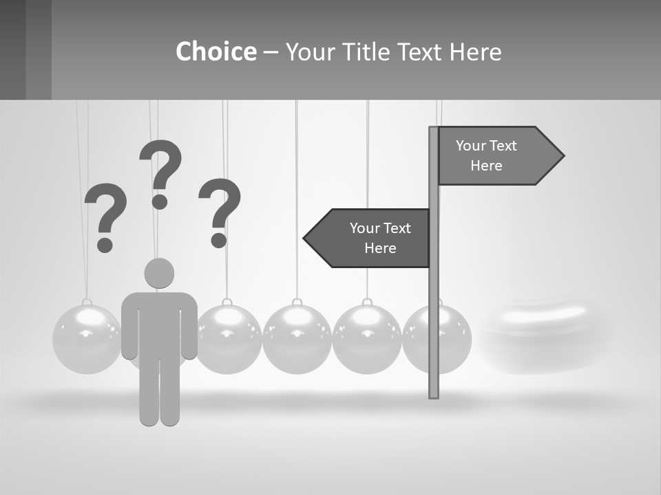 A Group Of Balls Hanging From Strings In A Room PowerPoint Template